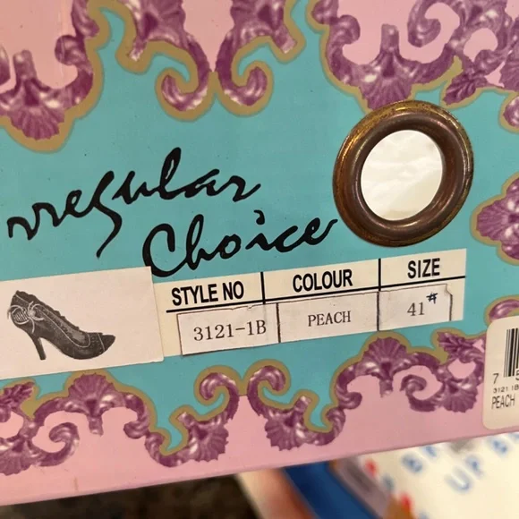 Irregular Choice Peach Riff Raff Spider Shoes - Picture 3 of 4